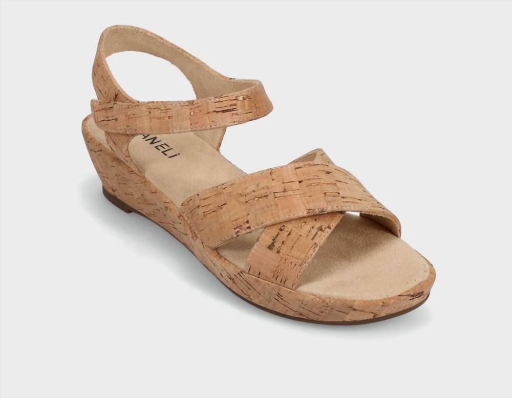 NEW VANELI women's endre wedge sandals in cork